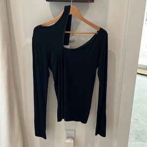 Chic asymmetrical cut neck blouse